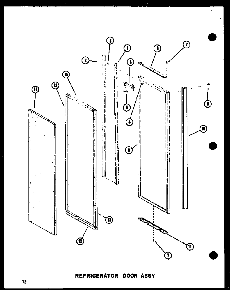 Refrigerator Door Assy Diagram and Parts List for SRI19E-L-P74100-5WL  Amana Refrigerator