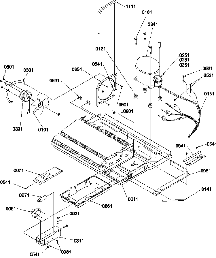 Machine Compartment Diagram and Parts List for SB520TW-P1308601WW  Amana Refrigerator