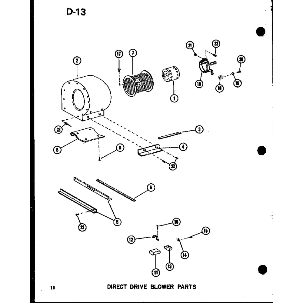 Direct Drive Blower Parts 1 Diagram and Parts List for GC120DM-35 P96523-4F Amana Furnace