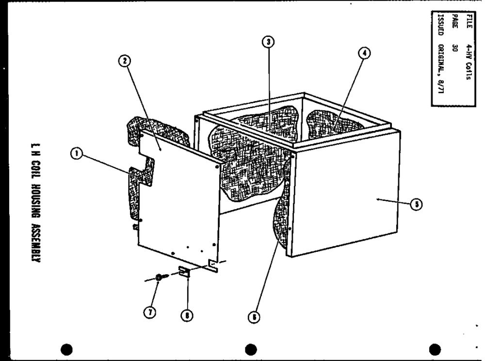 Lh Coil Housing Assembly Diagram and Parts List for RF4,5 P53802-2C Amana Air Conditioner