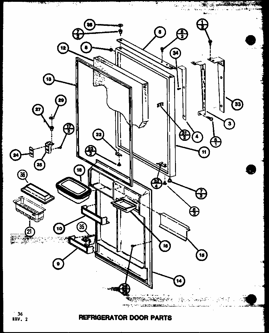 Refrigerator Door Parts (tl22k/p7803229w) (tli22k/p7803230w) (tli22k/p7803249w) (tl22k/p7859204w) (tli22k/p7859207w) Diagram and Parts List for TLI20K-P7803249W  Amana Refrigerator