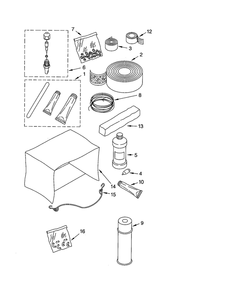 Optional Parts (not Included) Diagram and Parts List for CAH24WCR1  Crosley Air Conditioner