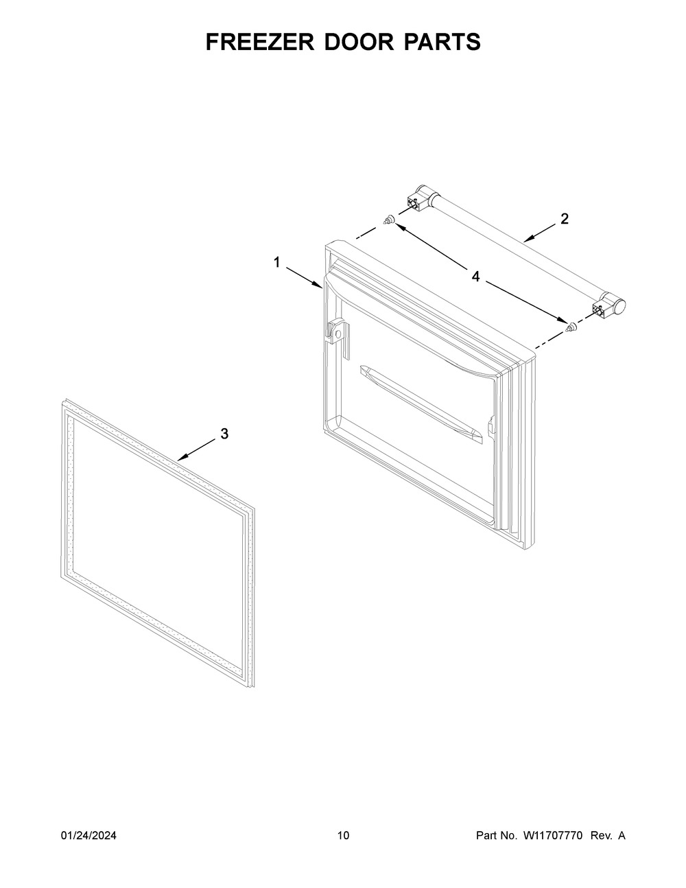 Freezer Door Parts Diagram and Parts List for MBB1957FEW05  Maytag Refrigerator