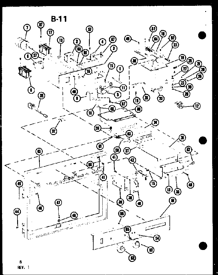Control Diagram and Parts List for RC-14B P73550-2M Amana Microwave