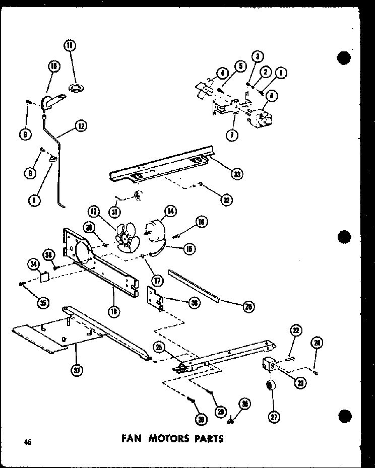 Fan Motor Parts Diagram and Parts List for TC18E-L-P74660-14WL  Amana Refrigerator