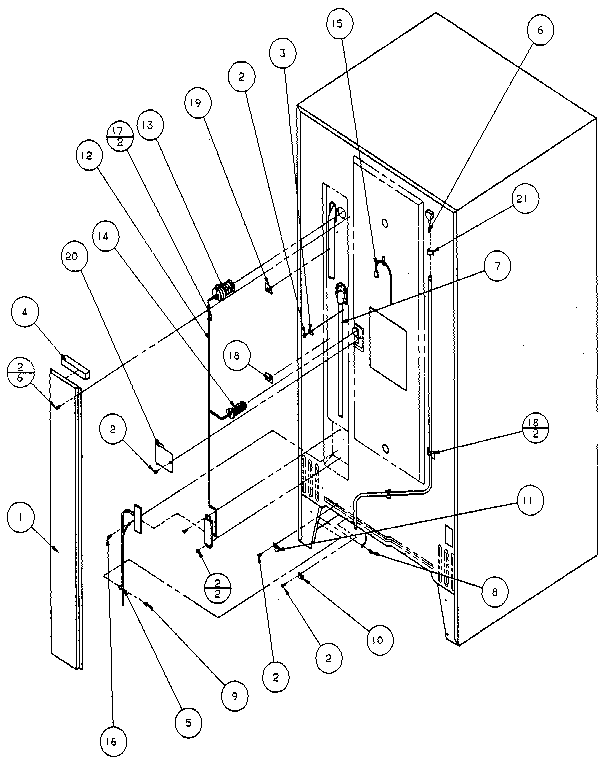 Cabinet Diagram and Parts List for 85178-P1117103W  Amana Refrigerator