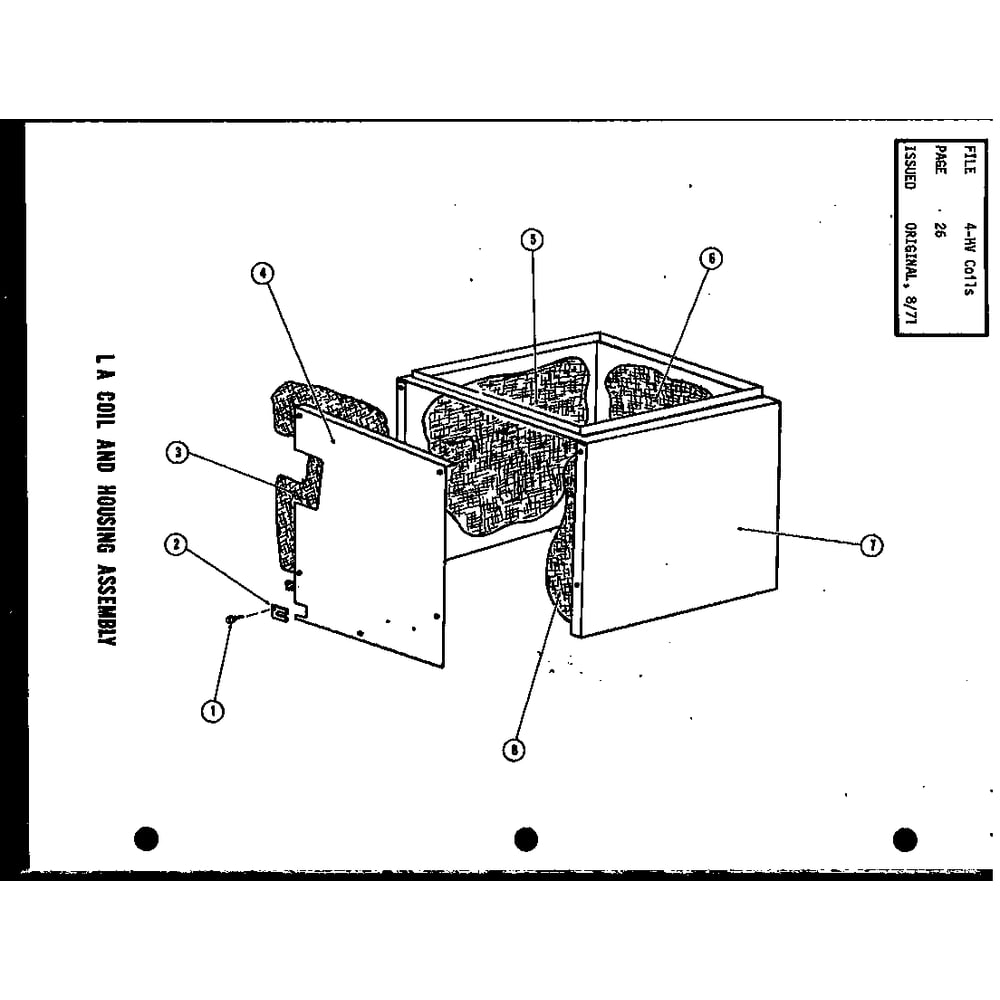 La Coil And Housing Assembly (Lah3a/P52799-2c) Diagram and Parts List for EA48X P52801-5C Amana Air Conditioner
