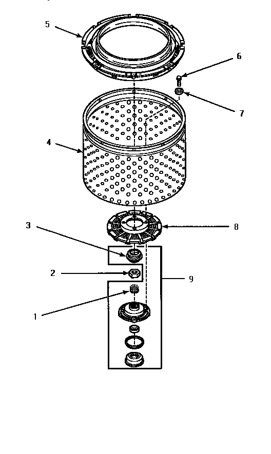 Clothes Guard/washtub/lint Filter & Hub Diagram and Parts List for LWM423L-P1176404WL  Amana Washer