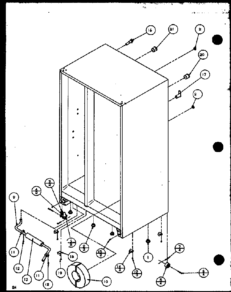 Drain And Rollers Diagram and Parts List for SZD27KPL-P1101206WL  Amana Refrigerator
