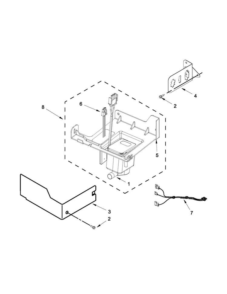 Pump Parts Diagram and Parts List for MIM1555YRS2  Maytag Ice Maker
