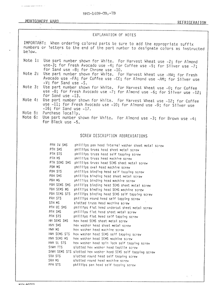 Refrigeration Diagram and Parts List for 14090A  Admiral Refrigerator