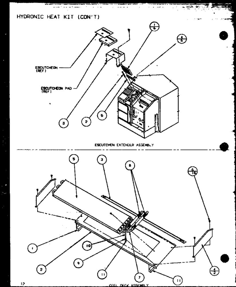 Escutcheon Extender Assembly Diagram and Parts List for CBK320B1 P6476302R Amana Air Conditioner