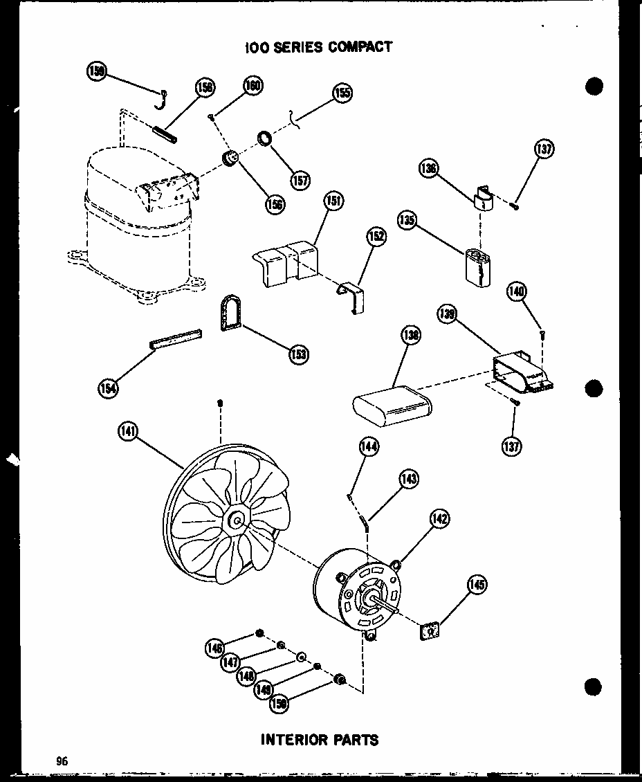 Interior Parts (109-2j/p54390-97r) Diagram and Parts List for 109-2J P54390-97R Amana Air Conditioner