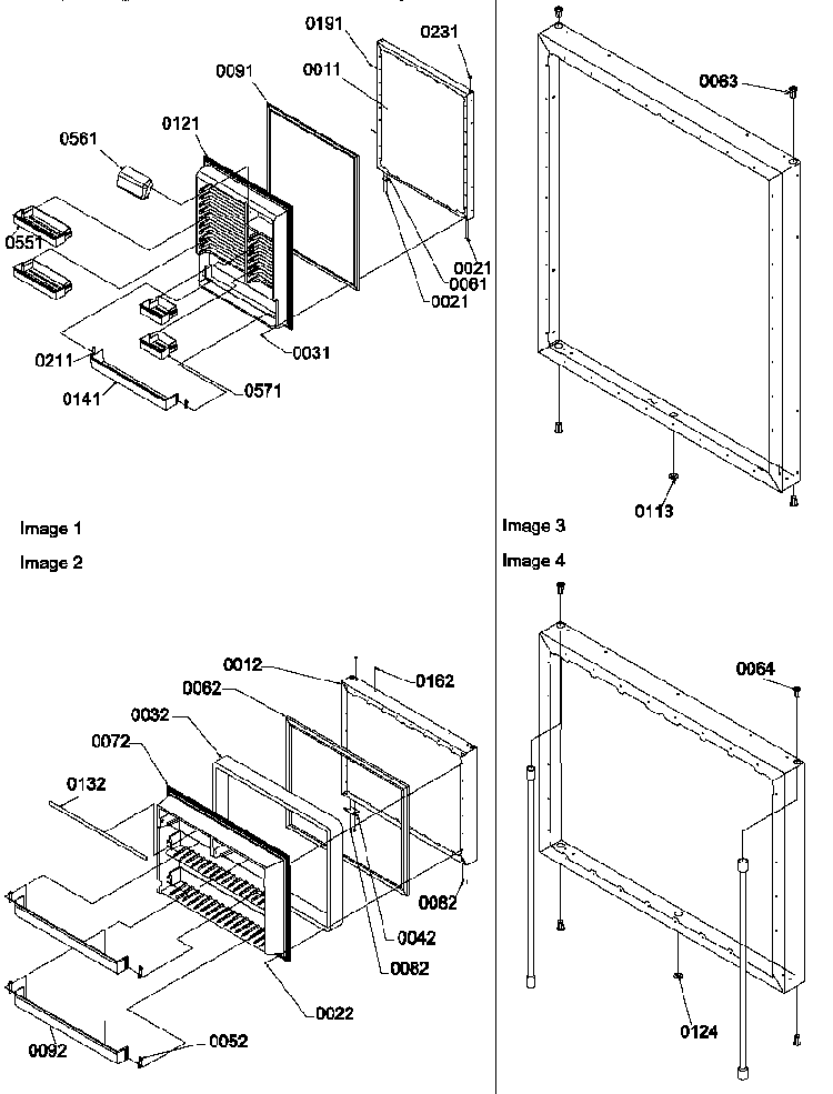 Door Assemblies Diagram and Parts List for BG20T2L-P1316303WL  Amana Refrigerator