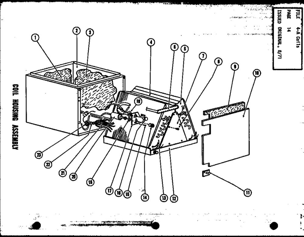 Coil Housing Assembly Diagram and Parts List for EA18CT P58197-1C Amana Air Conditioner