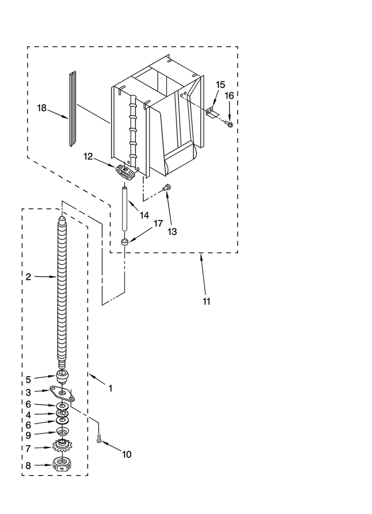 Powerscrew And Ram Parts Diagram and Parts List for TC507B1  Jenn-Air Trash Compactor