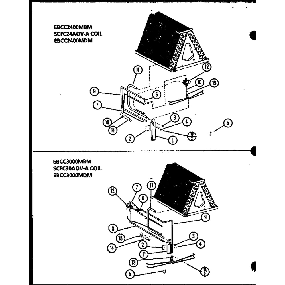 Diagram 1 Diagram and Parts List for EBCC2400MBM 9846201C Amana Air Conditioner