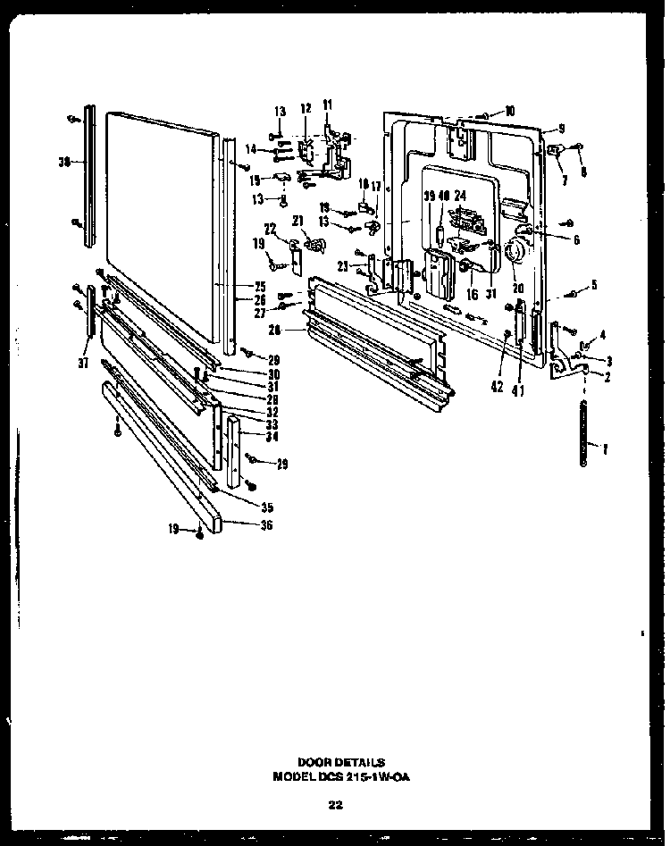Section 20 Diagram and Parts List for DCS211-1L-OA  Caloric Dishwasher
