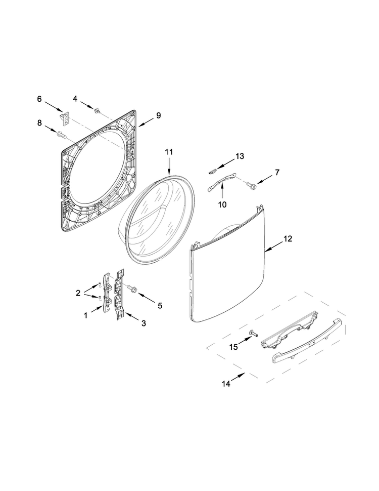 Door Parts Diagram and Parts List for MHW8100DW0  Maytag Washer