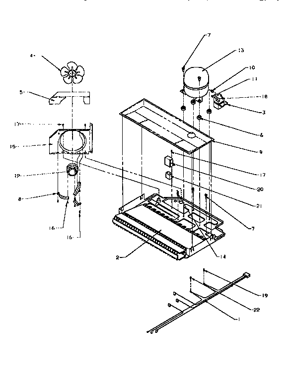 Compressor Compartment Diagram and Parts List for TA18S2W-P1194501W  Amana Refrigerator