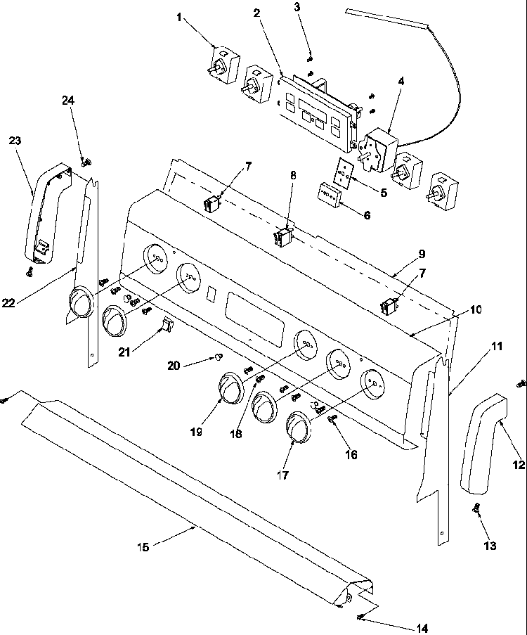 Backguard Diagram and Parts List for ART6110E-P1143449NE  Amana Range
