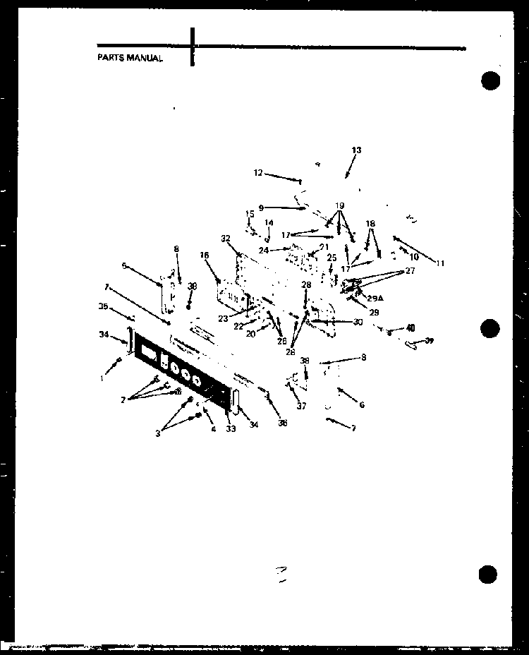 Control Panel Diagram and Parts List for AO-24AT-P85010-1S  Amana Wall Oven