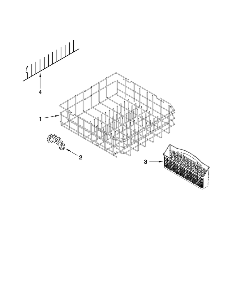 Lower Rack Parts Diagram and Parts List for MDBH949AWQ3  Maytag Dishwasher