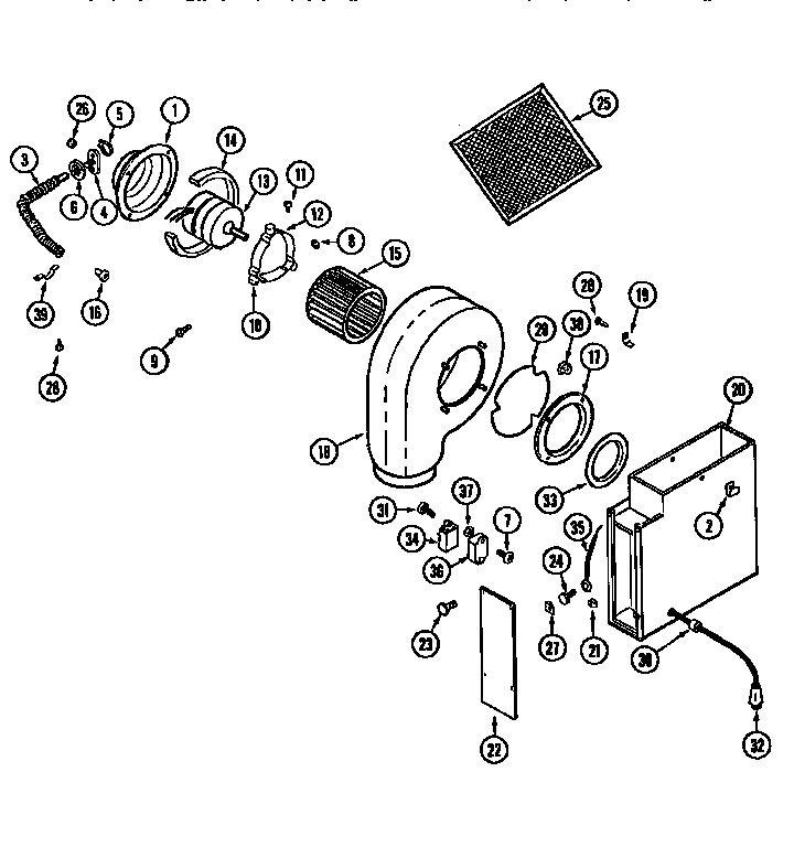 Blower Assembly-plenum Diagram and Parts List for CVG4380PD  Jenn-Air Cooktop