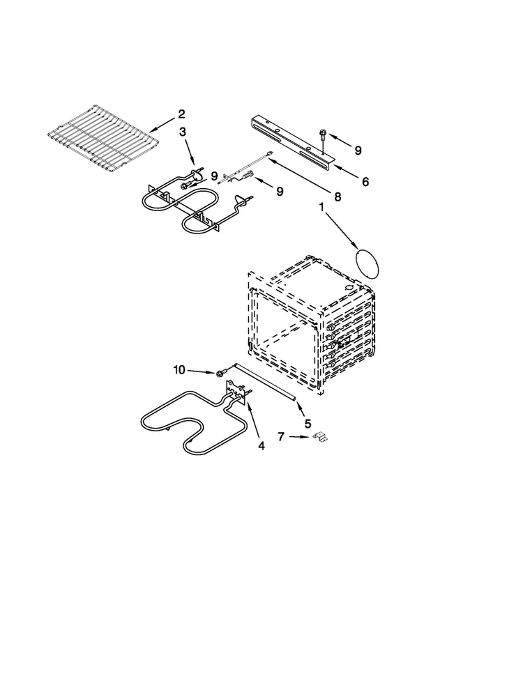 Internal Oven Parts Diagram and Parts List for JJW2530WS00  Jenn-Air Wall Oven