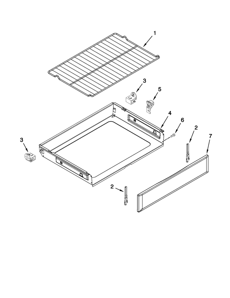 Drawer And Rack Parts Diagram and Parts List for MGR7685AS0  Maytag Range