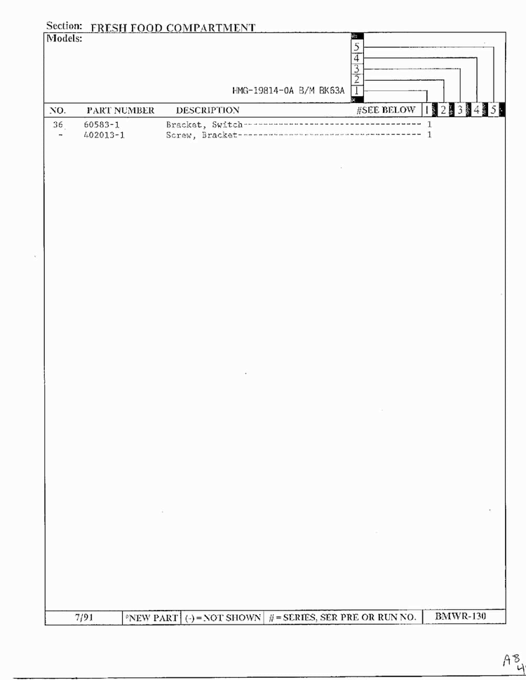 Fresh Food Compartment Page 3 Diagram and Parts List for 19814-0A  Admiral Refrigerator