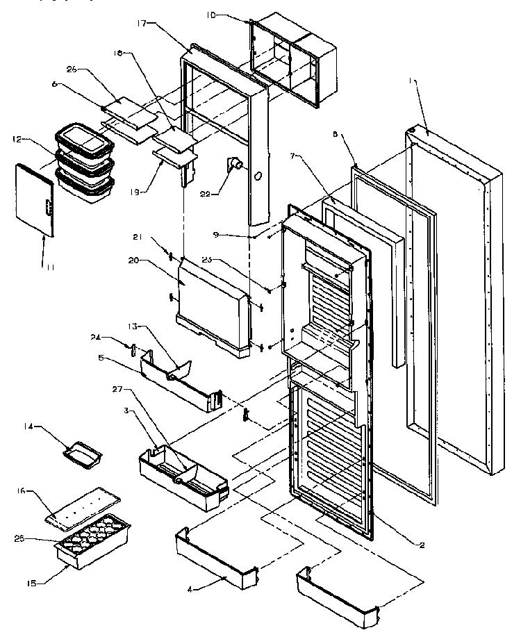 Refrigerator Door Diagram and Parts List for SPD25AW-P1162435WW  Amana Refrigerator