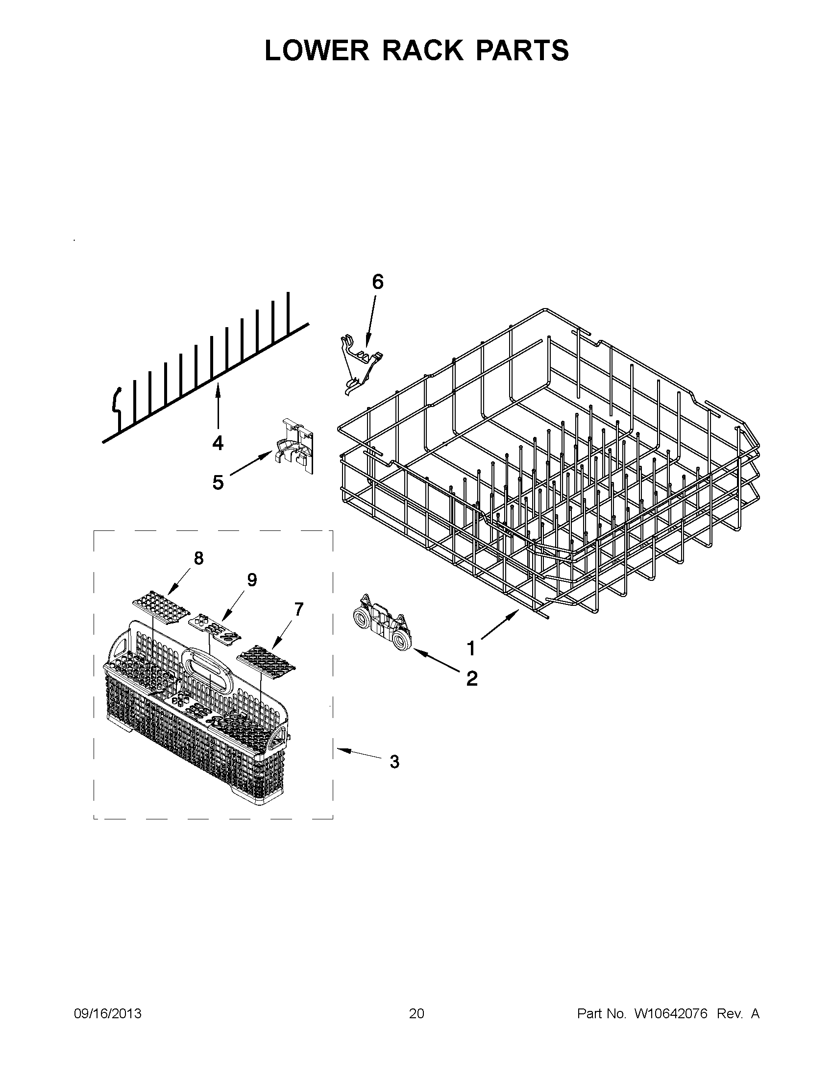 11 - LOWER RACK PARTS Diagram and Parts List for JDB8200AWS3  Maytag Dishwasher