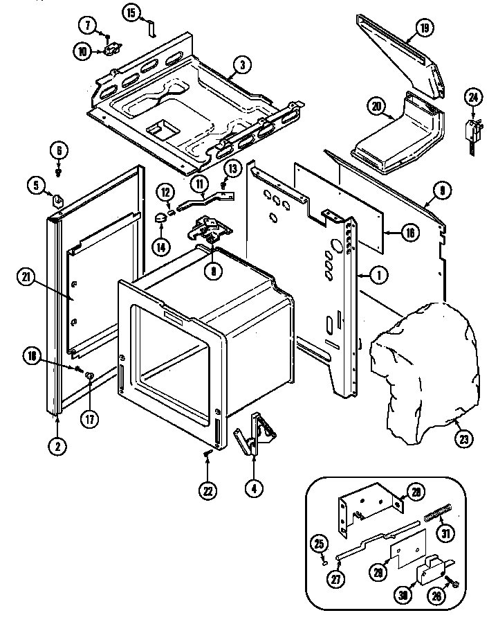 Body Diagram and Parts List for MRG5729ADA  Maytag Range