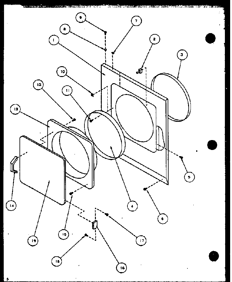 Loading Door Diagram and Parts List for CE3402L P1118309WL Amana Dryer