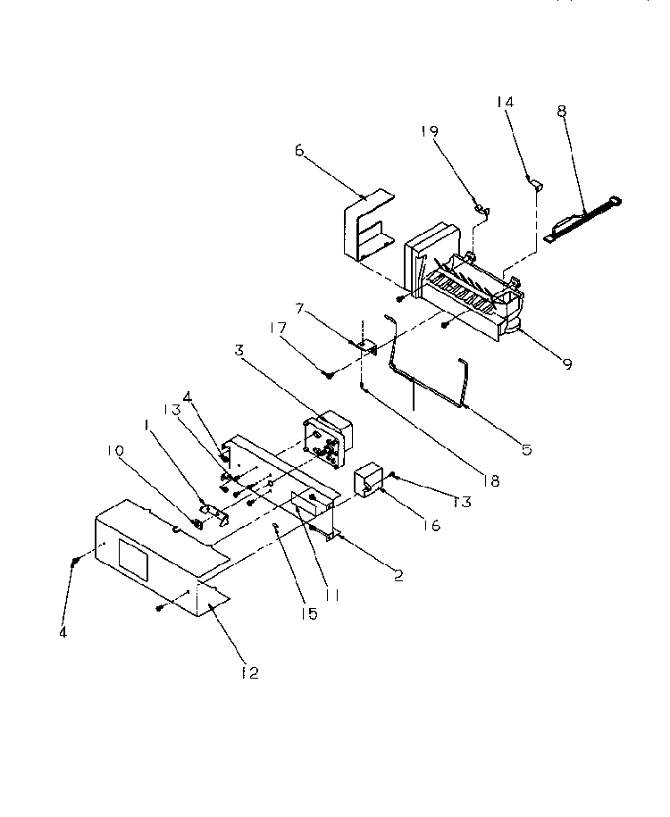 Ice Maker Diagram and Parts List for GSDE3201SW-P1190901WW  Amana Refrigerator