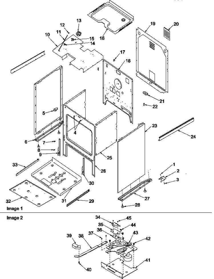 Cabinet Diagram and Parts List for ARS636E-P1130640NE  Amana Range