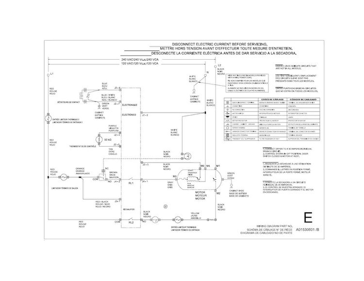 Wiring Diagram Diagram and Parts List for CDE7300RW0  Crosley Dryer