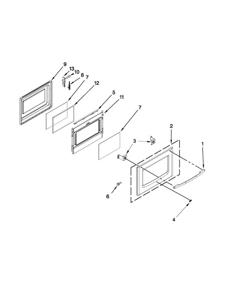 Lower Door Parts Diagram and Parts List for MIT8795BS00  Maytag Range