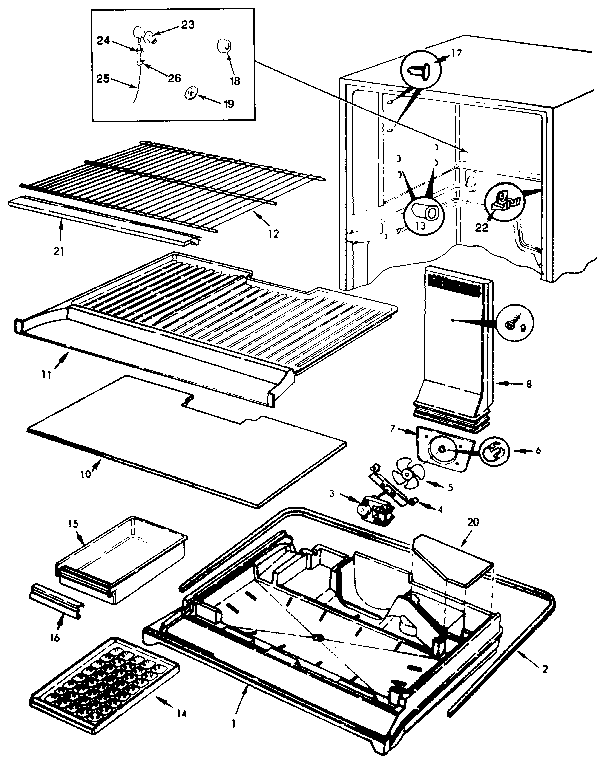 Freezer Compartment Diagram and Parts List for JRT172RB MBJ21A Jenn-Air Refrigerator