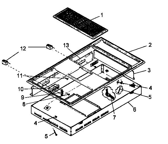 Burner Box Section Diagram and Parts List for AKDH6E P1131744NE Amana Cooktop