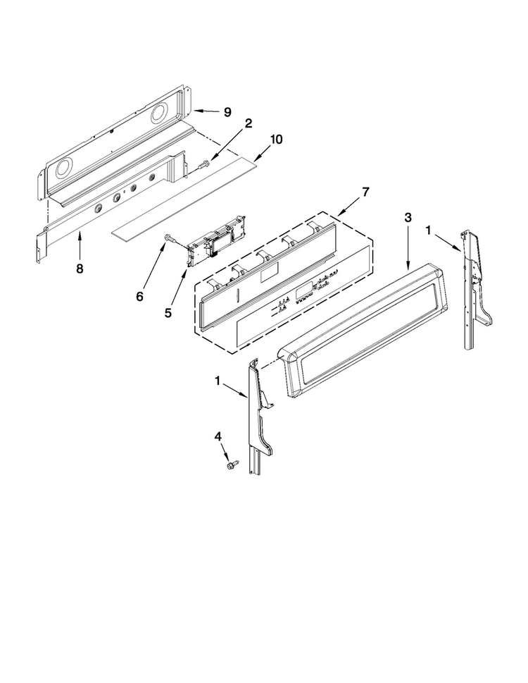 Control Panel Parts Diagram and Parts List for MGT8775XW02  Maytag Range