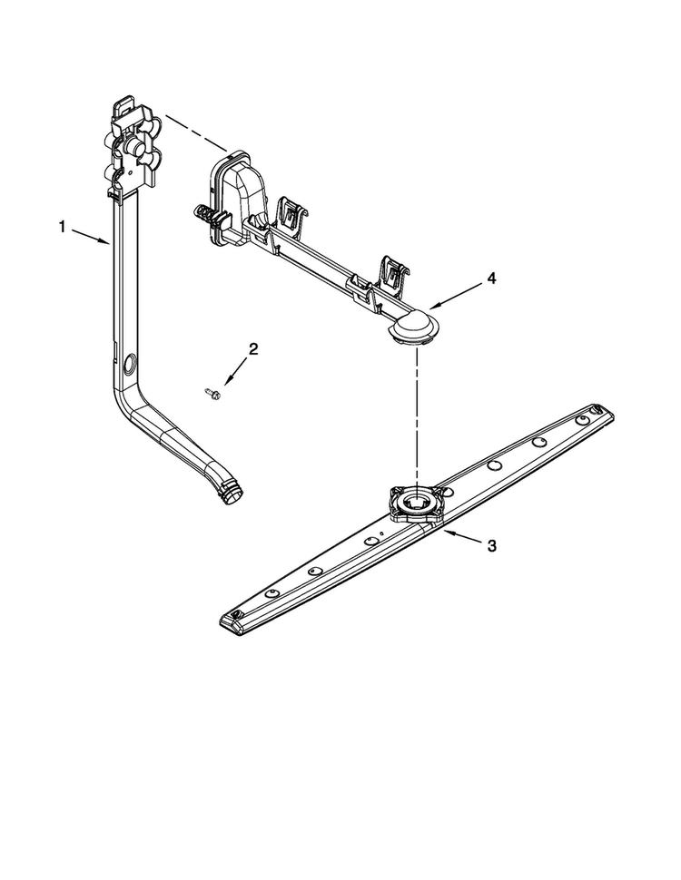Upper Wash And Rinse Parts Diagram and Parts List for ADB1400PYB0  Amana Dishwasher