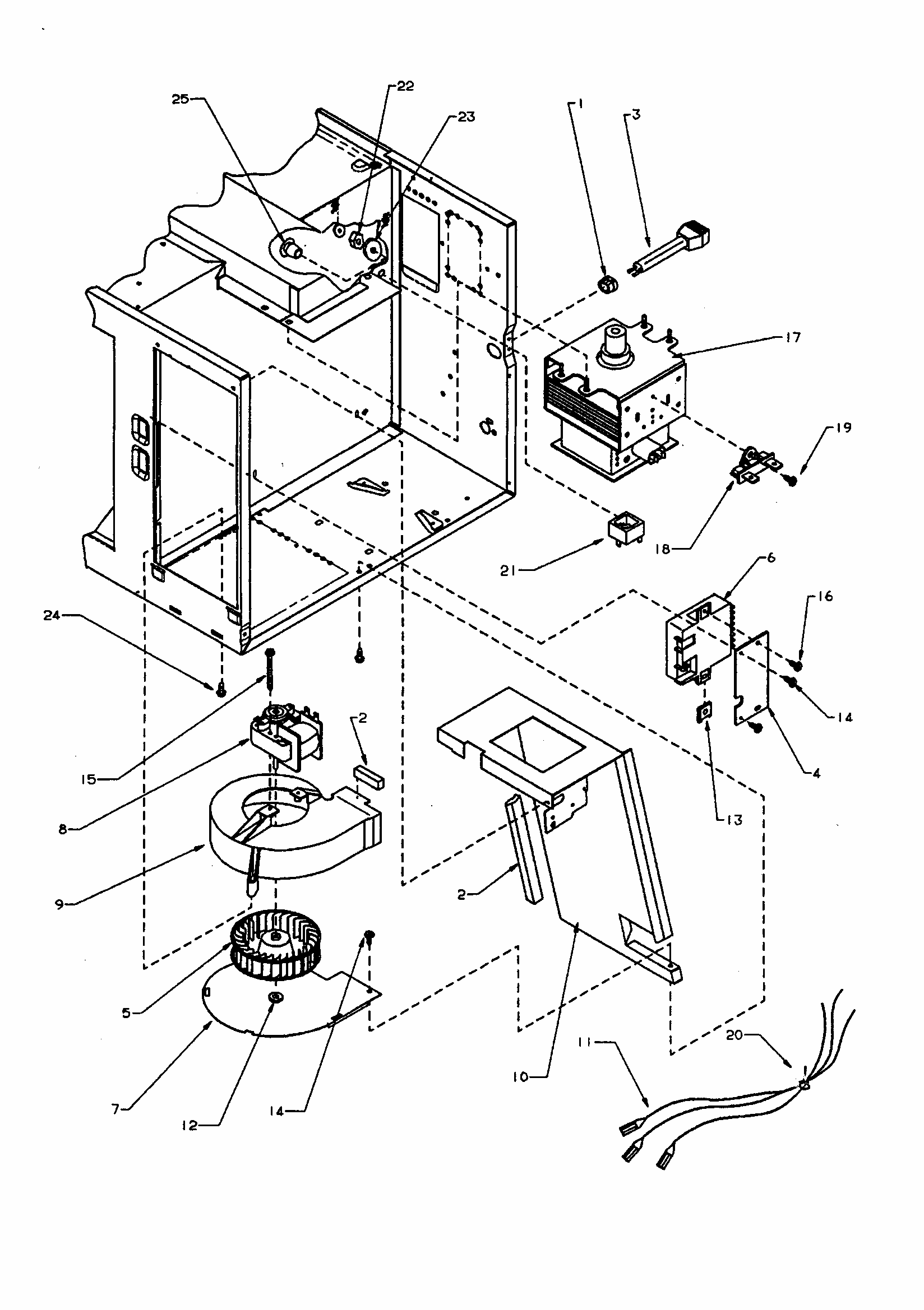 Electrical Parts Diagram and Parts List for RWG322T1 P1170210M Amana Microwave