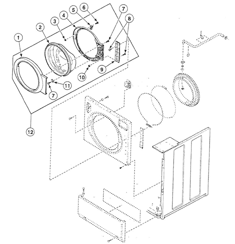 Door Assy Diagram and Parts List for SWFA71QN3050  Speed Queen Washer
