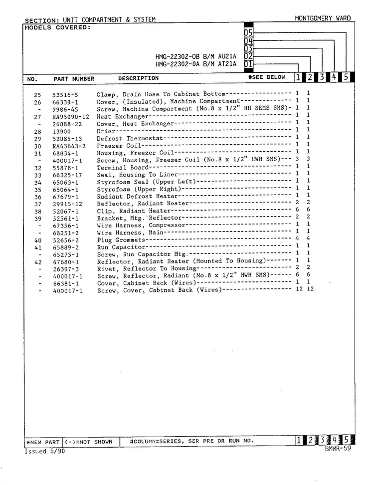 Unit Compartment And System Page 3 Diagram and Parts List for 22302A  Admiral Refrigerator
