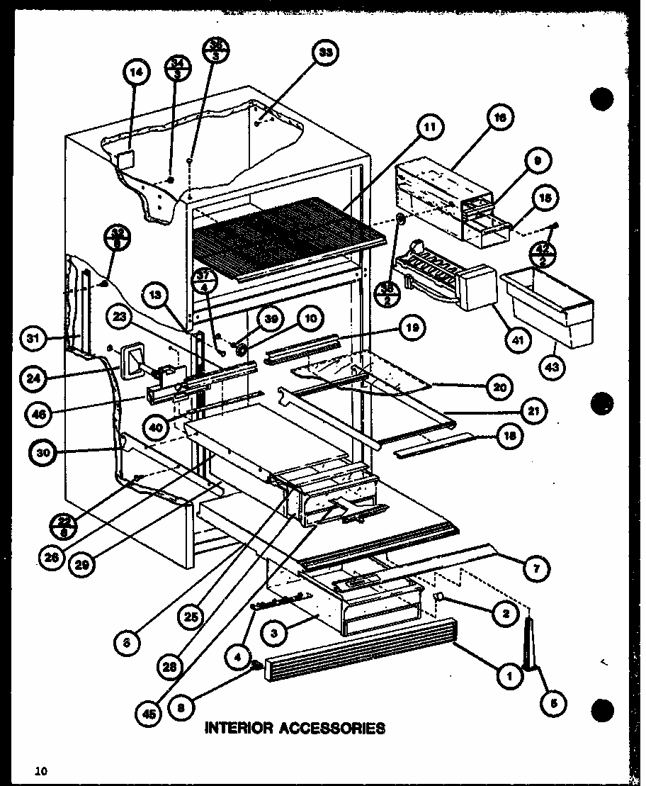 Interior Accessories (tli18j/p7739025w) (tl18j/p7739024w) Diagram and Parts List for TL8J-P7739024W  Amana Refrigerator