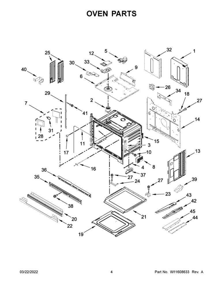 Oven Parts Diagram and Parts List for JJW2830LL00  Maytag Wall Oven