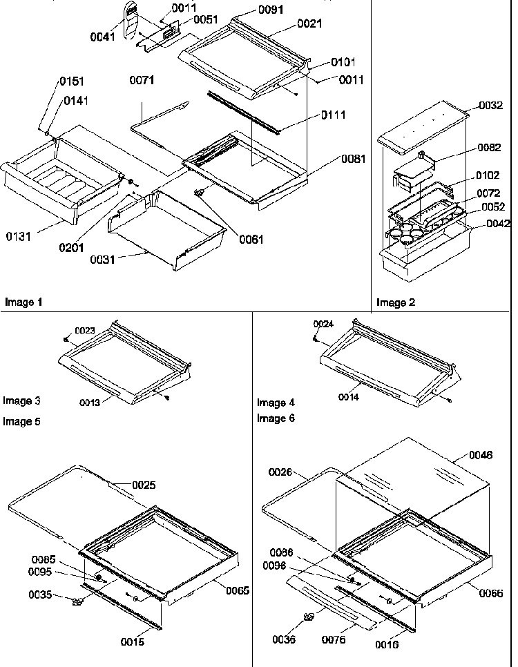 Deli, Shelf, And Crisper Assemblies Diagram and Parts List for SBDE20TPE-P1190905WE  Amana Refrigerator