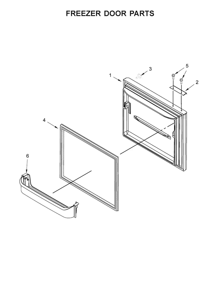 Freezer Door Parts Diagram and Parts List for ABB1921BRM00  Amana Refrigerator